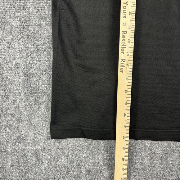 Lululemon Polo Shirt Mens Large Black Solid Performance Golf Short Sleeve - Picture 8 of 9